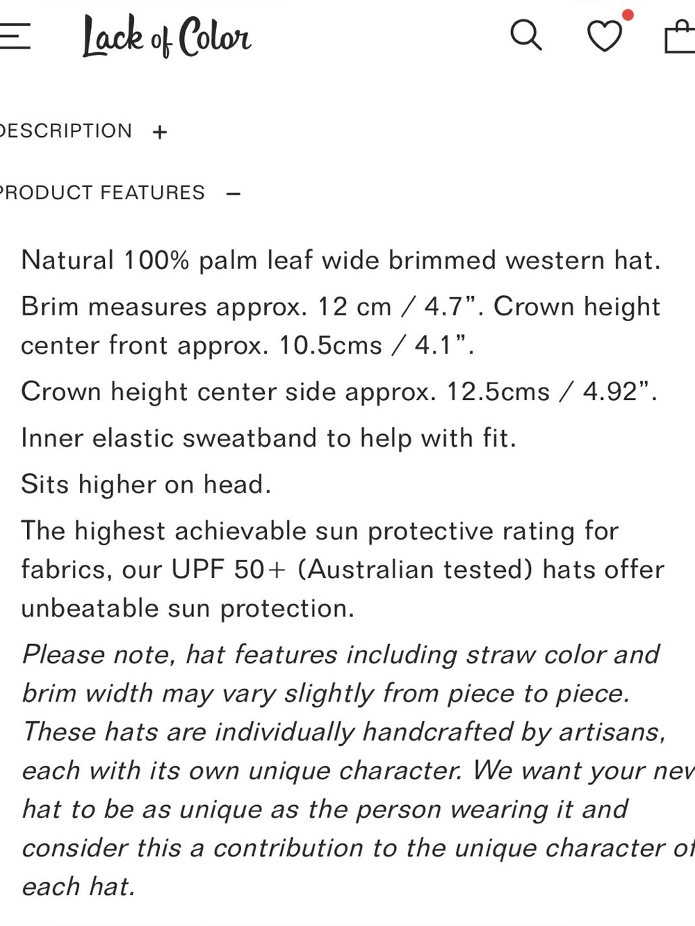Lack Of Color Palma Wide Western Brim Straw Fedora Hat - Large/Extra Large L XL - Picture 8 of 8